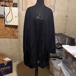 Belle by Kim Gravel Black Cardigan 2X 2 PIECE SET